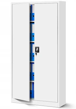 Armoire en métal verrouillable JAN, 900 x 1850 x 400 mm, blanc