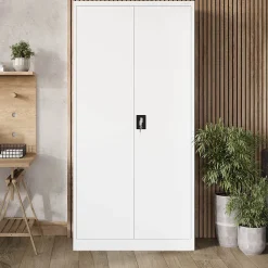 Armoire en métal verrouillable JAN, 900 x 1850 x 400 mm, blanc