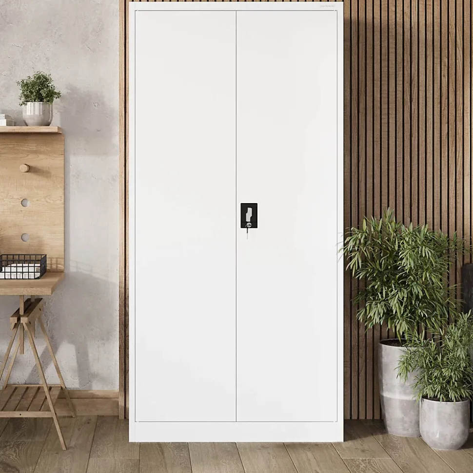 Armoire en métal verrouillable JAN, 900 x 1850 x 400 mm, blanc