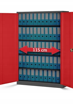 Armoire en métal verrouillable JAN H 1150 x 1850 x 400 mm rouge