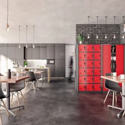 Armoire en métal verrouillable JAN H 1150 x 1850 x 400 mm rouge