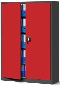 Armoire en métal verrouillable JAN H 1150 x 1850 x 400 mm rouge