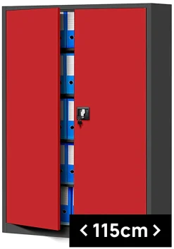 Armoire en métal verrouillable JAN H 1150 x 1850 x 400 mm rouge