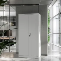 Armoire en métal verrouillable JAN H, 900 x 1950 x 400 mm, blanc