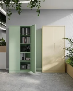 Armoire en métal verrouillable JAN H, 900 x 1950 x 400 mm, beige