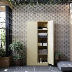 Armoire en métal verrouillable JAN H, 900 x 1950 x 400 mm, beige