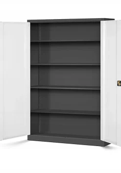 Armoire en métal verrouillable JAN H 1150 x 1850 x 400 mm blanc