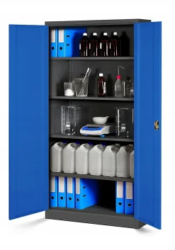 Armoire en métal verrouillable JAN, 900 x 1850 x 400 mm, bleu anthracite