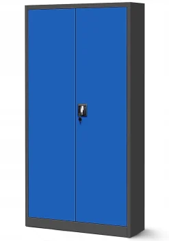 Armoire en métal verrouillable JAN, 900 x 1850 x 400 mm, bleu anthracite