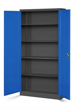 Armoire en métal verrouillable JAN, 900 x 1850 x 400 mm, bleu anthracite