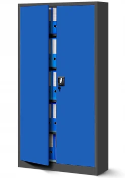 Armoire en métal verrouillable JAN, 900 x 1850 x 400 mm, bleu anthracite