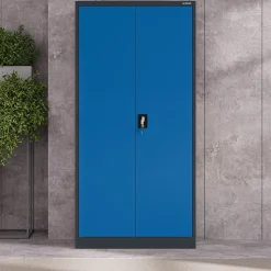 Armoire en métal verrouillable JAN, 900 x 1850 x 400 mm, bleu anthracite