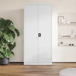 Armoire en métal verrouillable JAN H, 900 x 1950 x 400 mm, gris