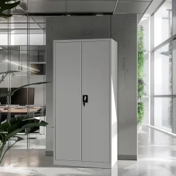 Armoire en métal verrouillable JAN H, 900 x 1950 x 400 mm, gris