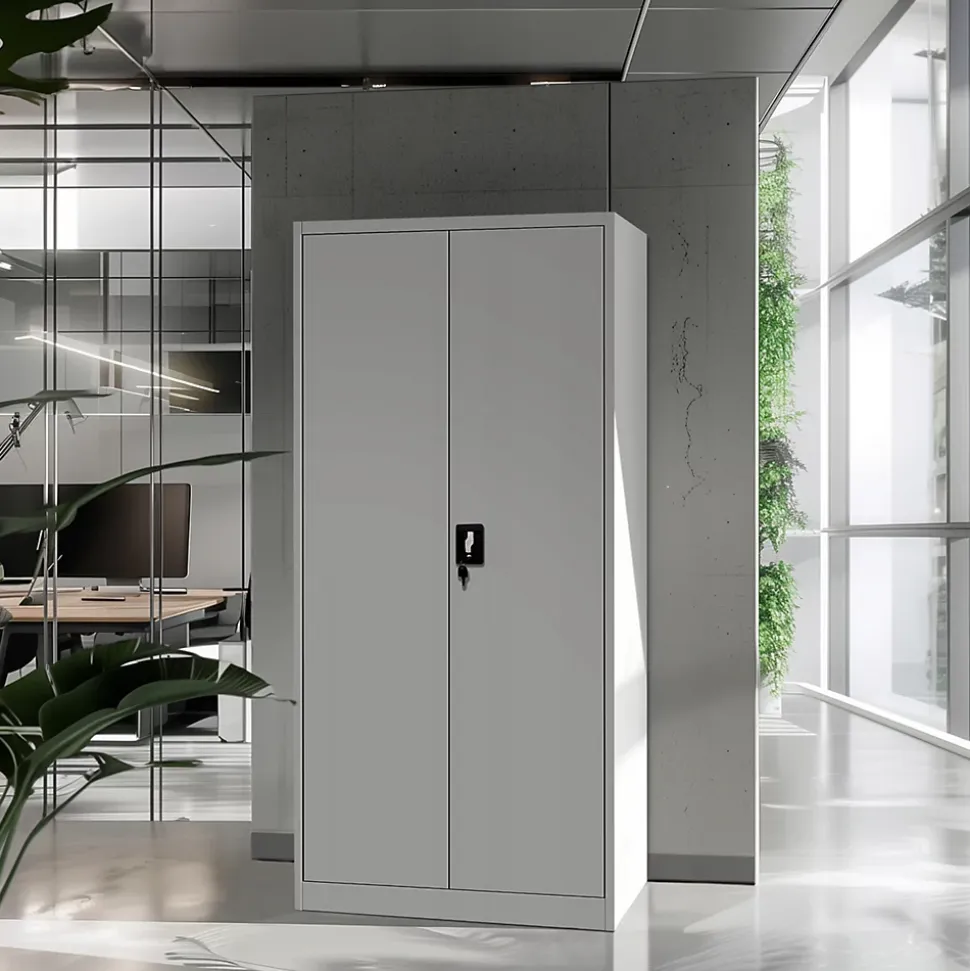 Armoire en métal verrouillable JAN H, 900 x 1950 x 400 mm, gris