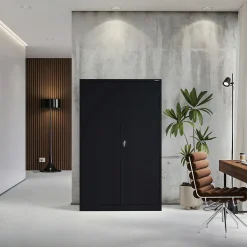 Armoire en métal verrouillable JAN H 1150 x 1850 x 400 mm noir