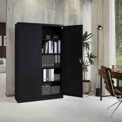 Armoire en métal verrouillable JAN H 1150 x 1850 x 400 mm noir
