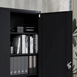 Armoire en métal verrouillable JAN H 1150 x 1850 x 400 mm noir