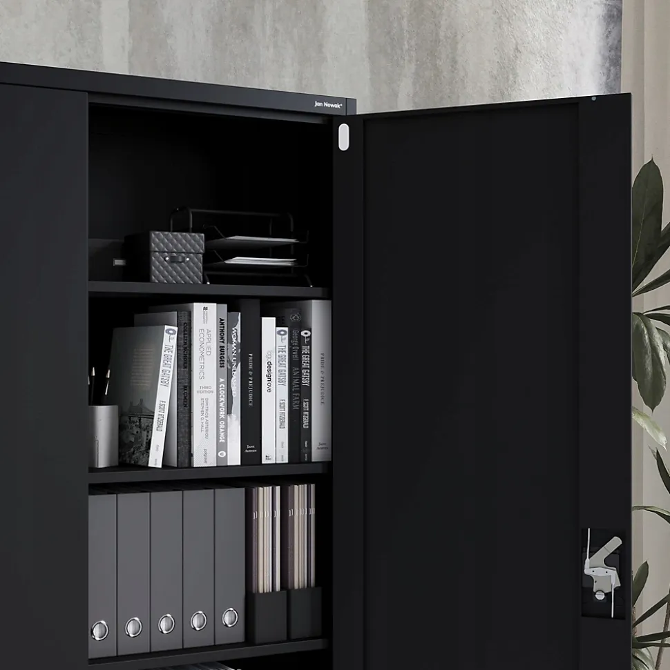Armoire en métal verrouillable JAN H 1150 x 1850 x 400 mm noir