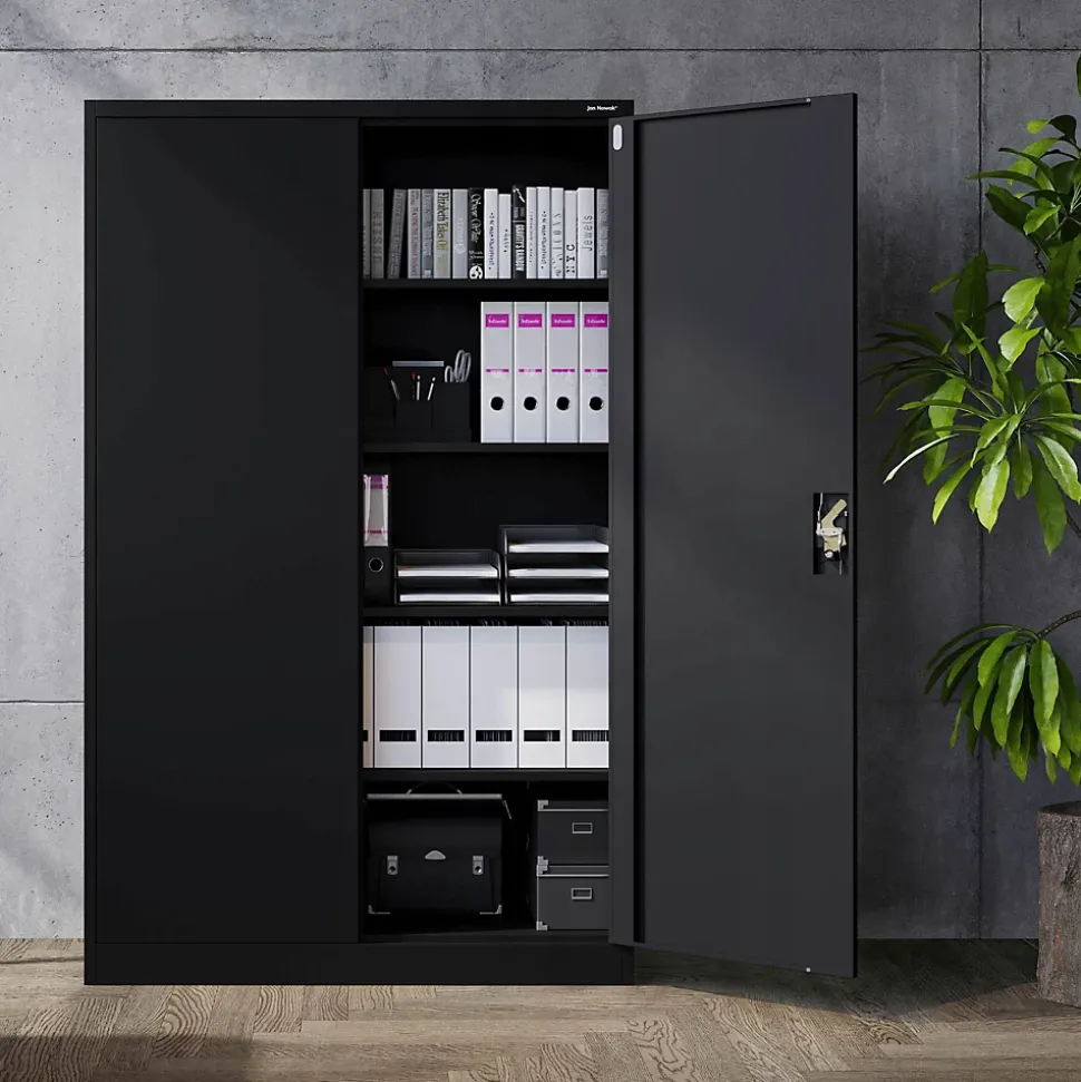 Armoire en métal verrouillable JAN H 1150 x 1850 x 400 mm noir