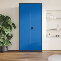 Armoire en métal verrouillable JAN H, 900 x 1950 x 400 mm, bleu
