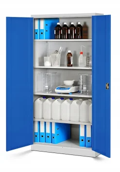 Armoire en métal verrouillable JAN H, 900 x 1950 x 400 mm, bleu gris