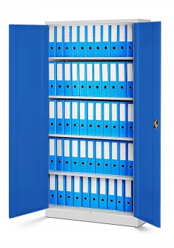Armoire en métal verrouillable JAN H, 900 x 1950 x 400 mm, bleu gris