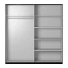 Armoire EOS 2 portes avec miroirs modulables - noir mat - 200 x 61 x 210 cm