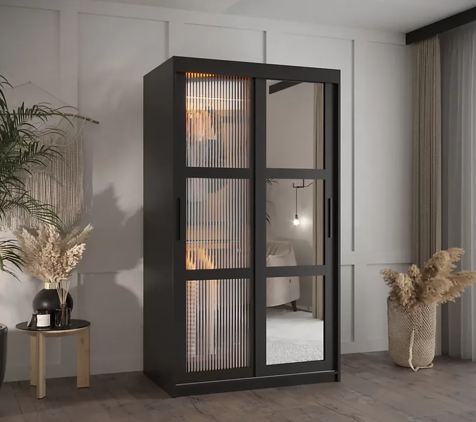 Armoire FLUTES 2 a portes coulissantes H. 200 x L. 100 x P. 62 2 portes