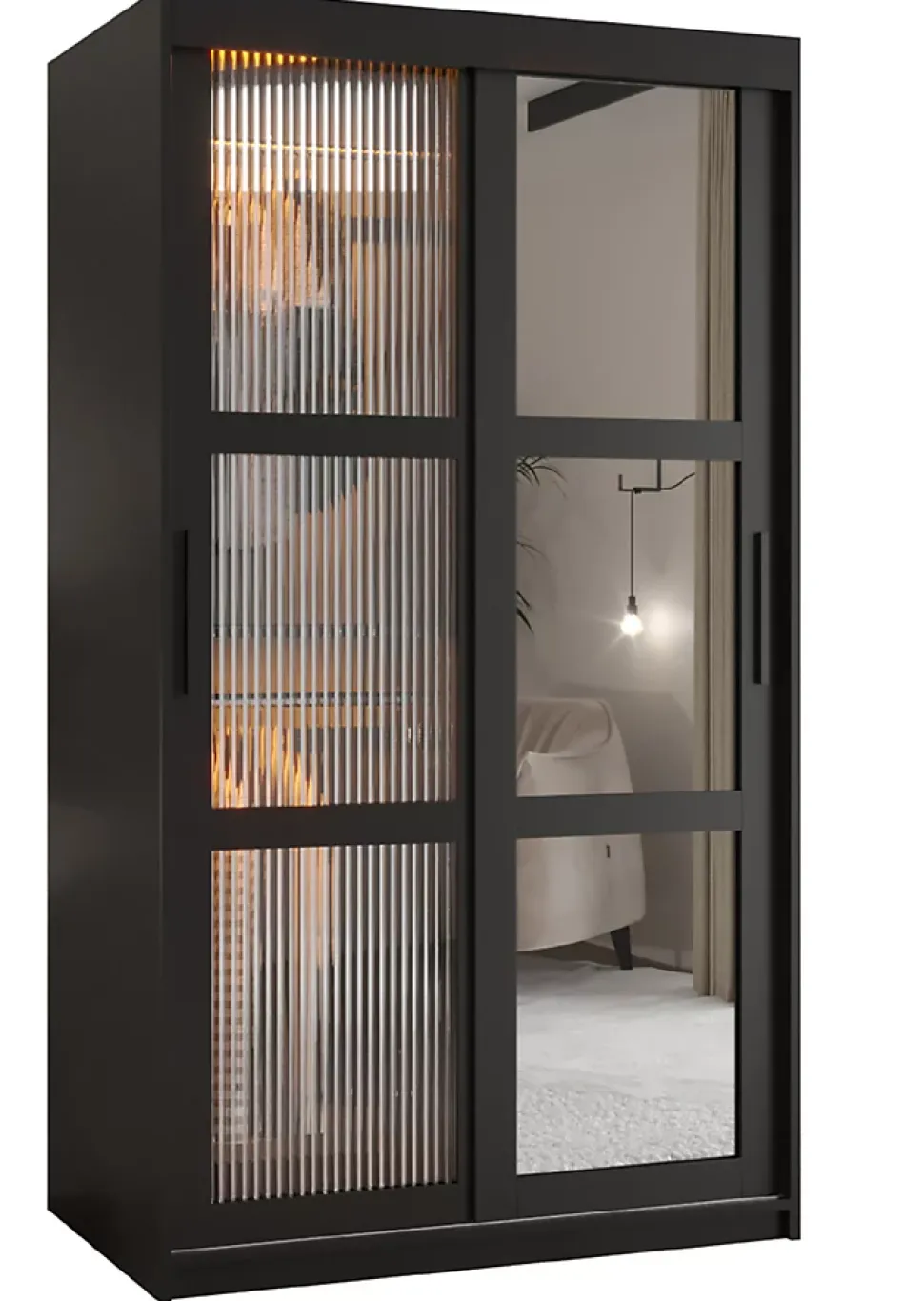 Armoire FLUTES 2 a portes coulissantes H. 200 x L. 100 x P. 62 2 portes