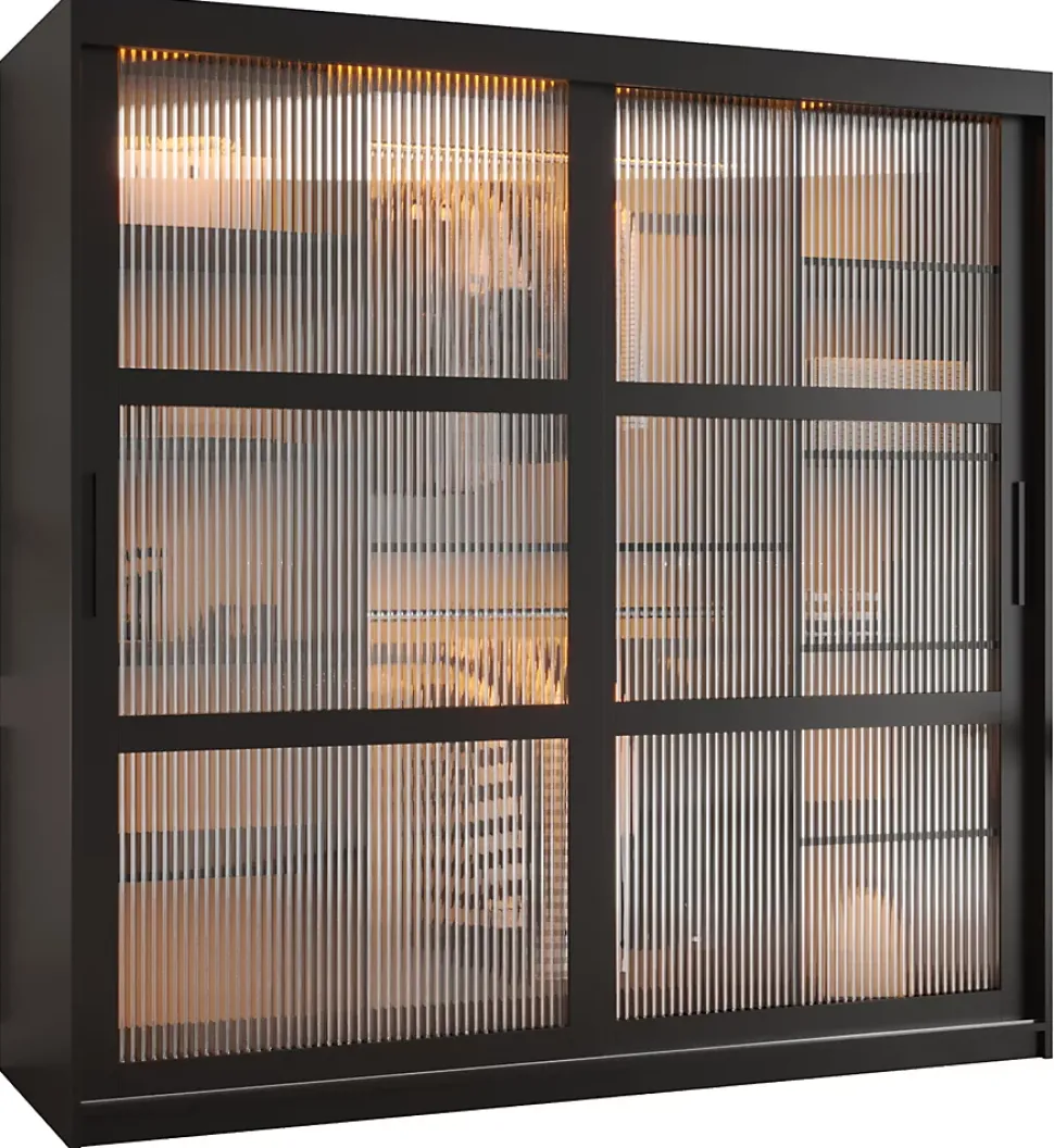 Armoire FLUTES a portes coulissantes H. 200 x L. 180 x P. 62 2 portes
