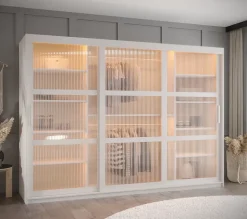 Armoire FLUTES a portes coulissantes H. 200 x L. 180 x P. 62 2 portes