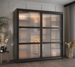 Armoire FLUTES a portes coulissantes H. 200 x L. 180 x P. 62 2 portes