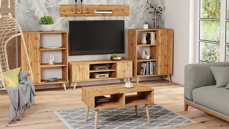 Armoire Fondi chêne artisanat or, Scandinave