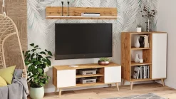 Armoire Fondi chêne artisanat or - blanc, scandinave
