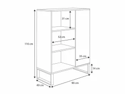 Armoire Fondi chêne artisanal or, style loft