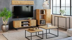 Armoire Fondi chêne artisanal or, style loft