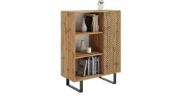 Armoire Fondi chêne artisanat or - noir, style loft
