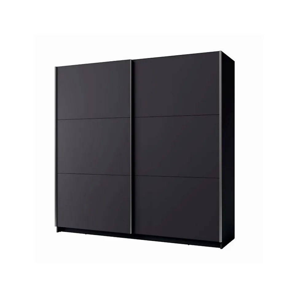 Armoire, garde robe 200 cm 2 portes coulissantes - gris graphite - Collection ARSALA