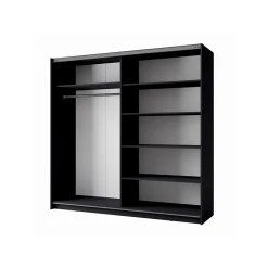 Armoire, garde robe 200 cm 2 portes coulissantes - gris graphite - Collection ARSALA
