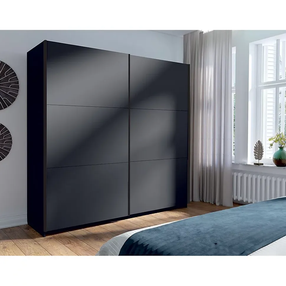 Armoire, garde robe 200 cm 2 portes coulissantes - gris graphite - Collection ARSALA