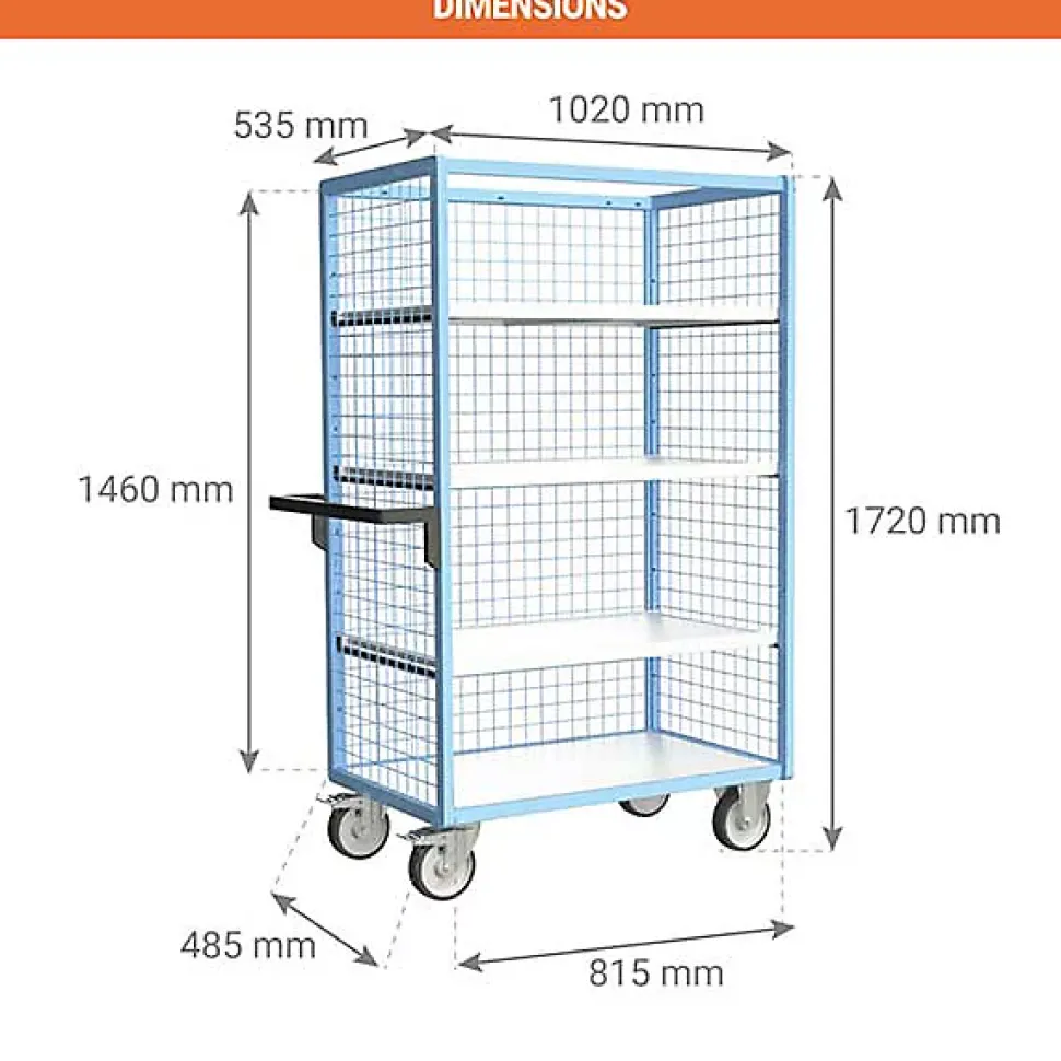Armoire grillagée sans toit - Plateau 815x485mm - Charge max 500kg - 880725215