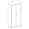 Armoire haute en métal noir GoodHome Rand H. 180 x L. 80 x P. 40 cm