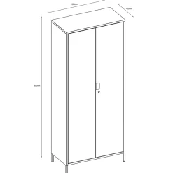 Armoire haute en métal noir GoodHome Rand H. 180 x L. 80 x P. 40 cm