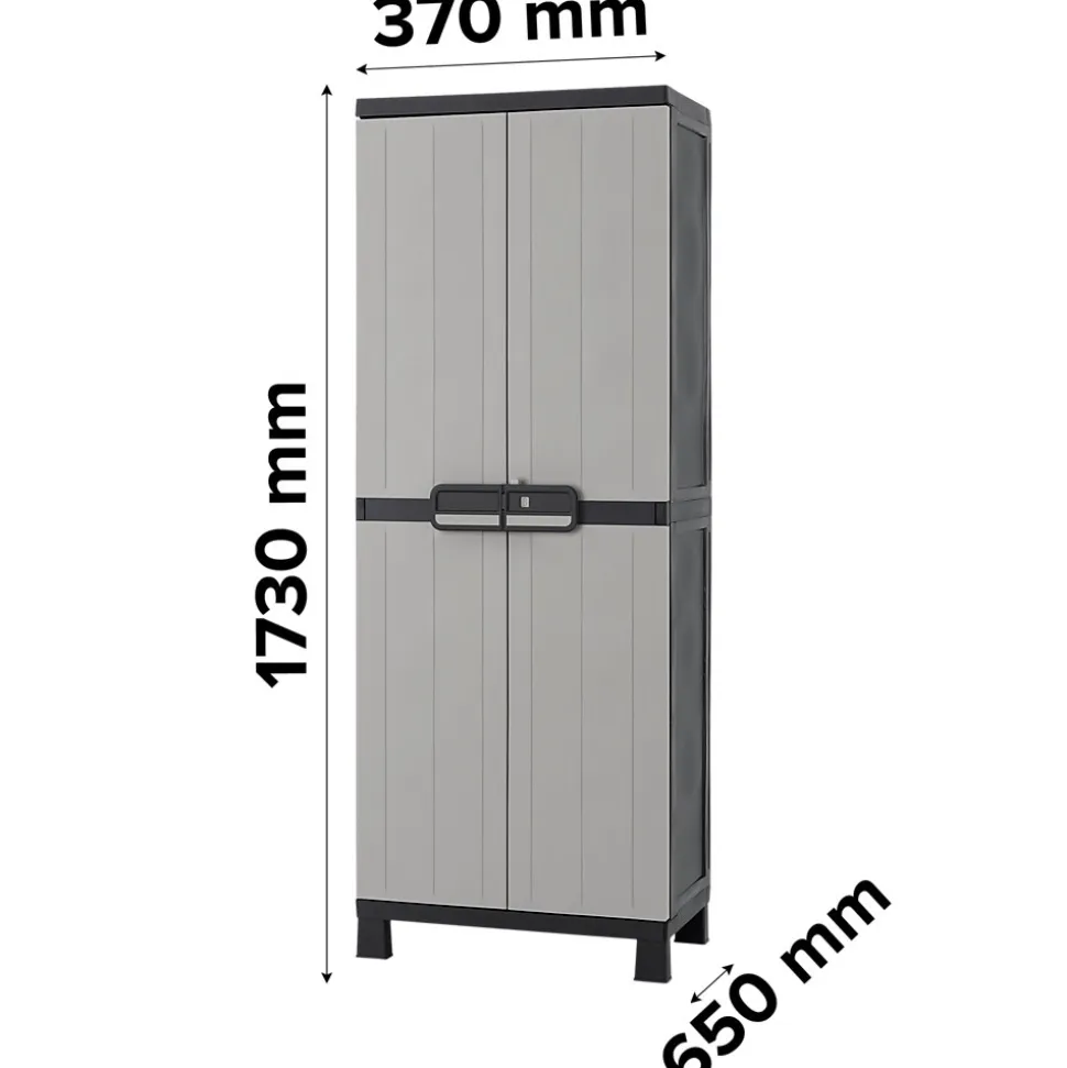 Armoire haute plastique 4 tablettes Links L.65 x H.173 x P.37 cm