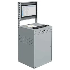Armoire informatique fixe - Gris anthracite - Box écran 24 pouces inclinable - W040010027-GCGA