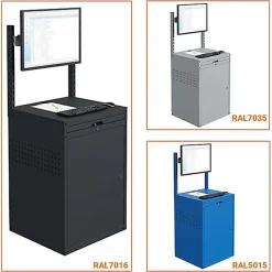 Armoire informatique fixe - Gris anthracite - Support écran sur rail - W040010031-GCGA