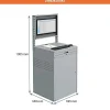 Armoire informatique fixe - Bleu industriel - Box écran 24 pouces inclinable - W040010027-GCBI