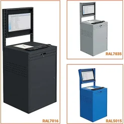 Armoire informatique fixe - Gris anthracite - Box écran 24 pouces inclinable - W040010027-GCGC