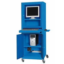 Armoire informatique mobile - Ecran 24 po - Gris clair RAL7035 - W040010002-GC